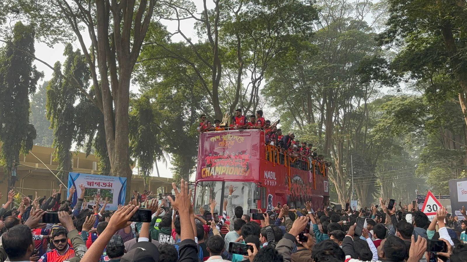 Rajshahi Warriors parade through city in BPL celebration