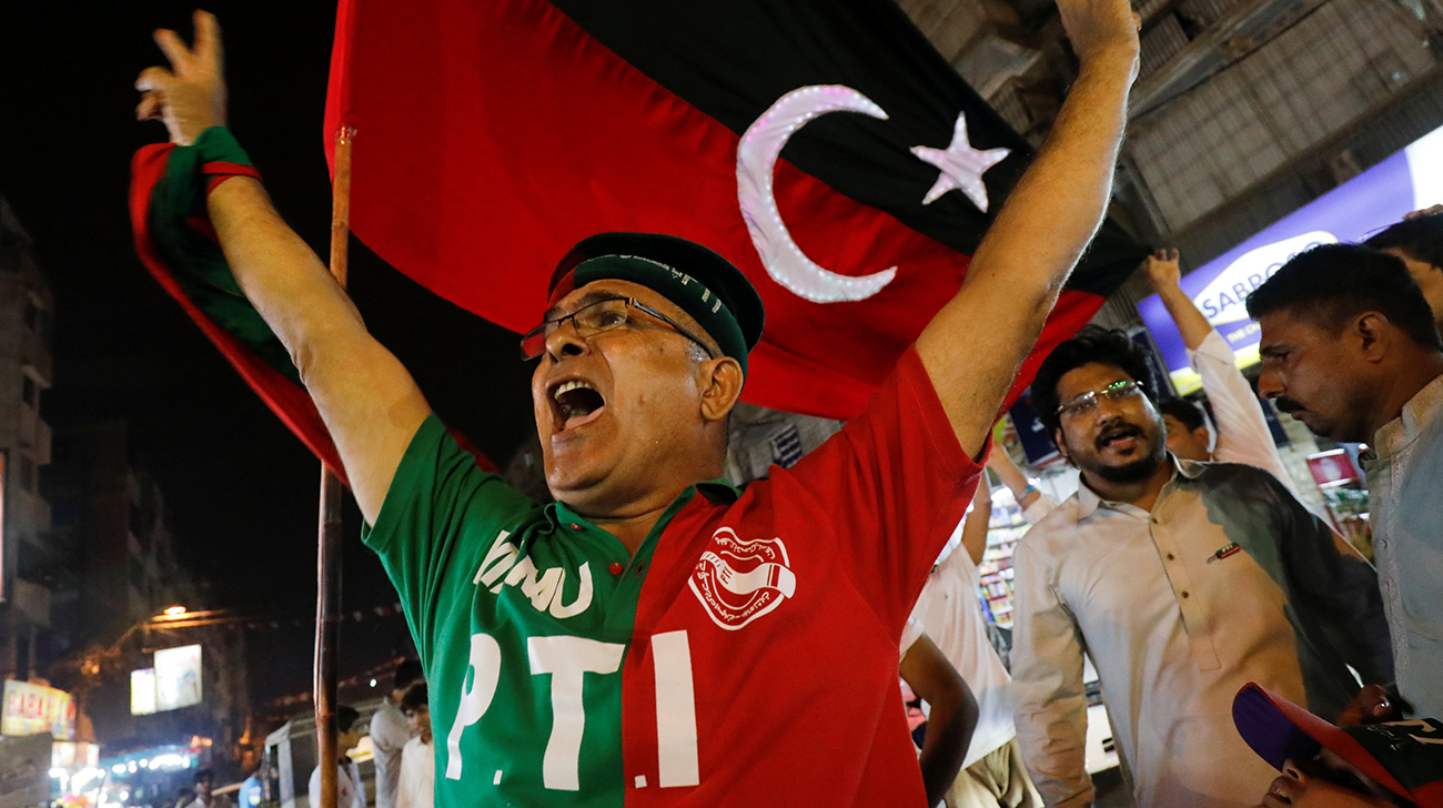 Pakistan's Imran Khan sees early projected lead in election