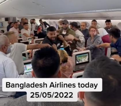 What was the fight on Biman's Sylhet-London flight about?