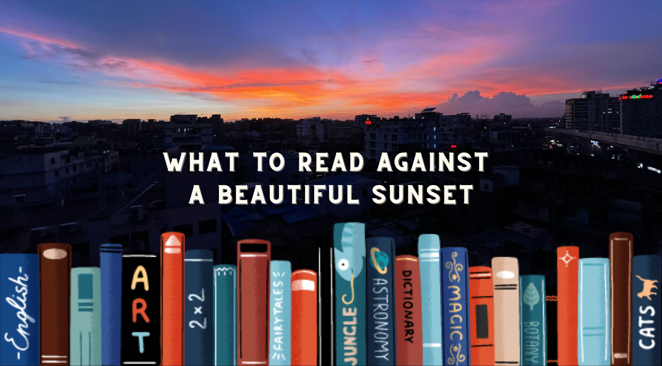 Books to read against a beautiful sunset