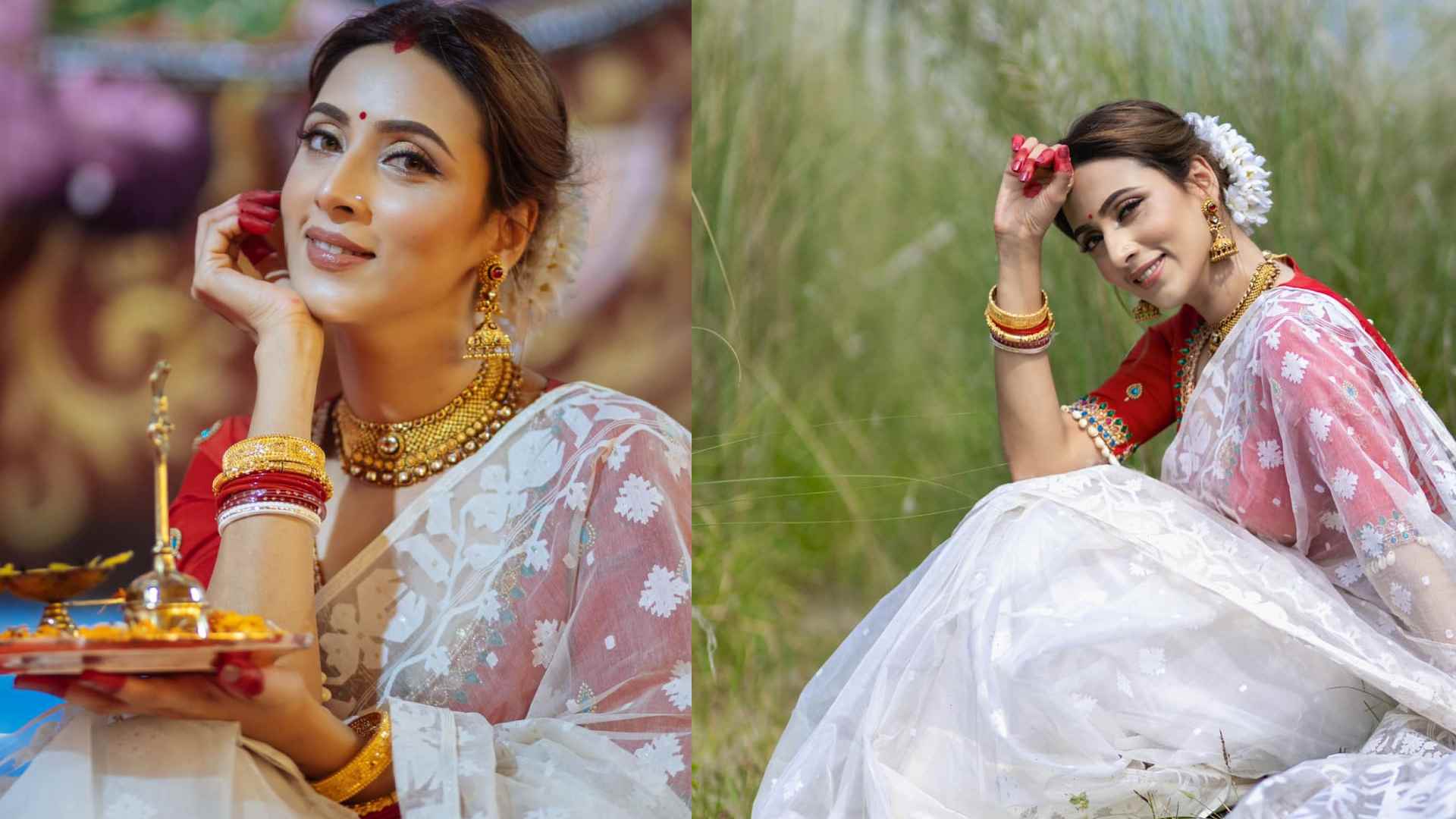 Mim’s colourful puja as a new bride