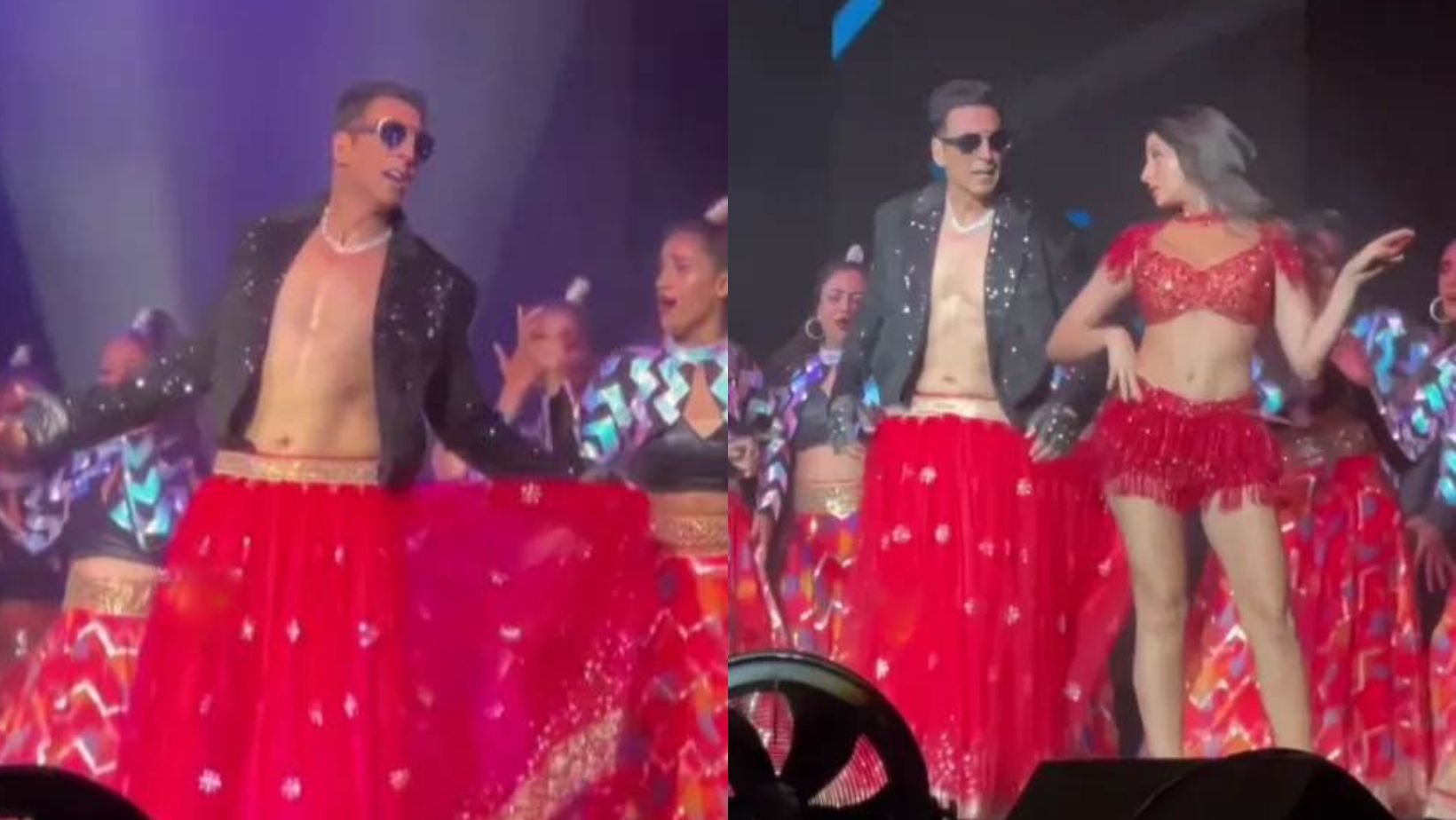 Akshay Kumar wears a lehenga,dances with Nora Fatehi