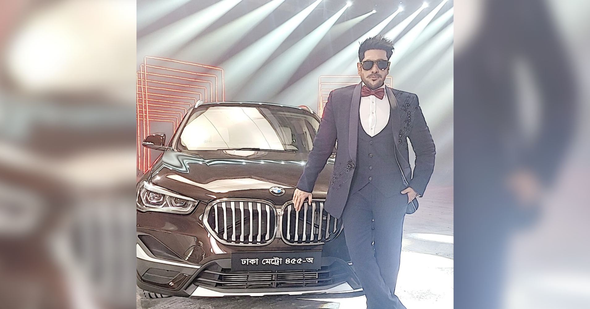 Ananta Jalil posing with BMW, but why?