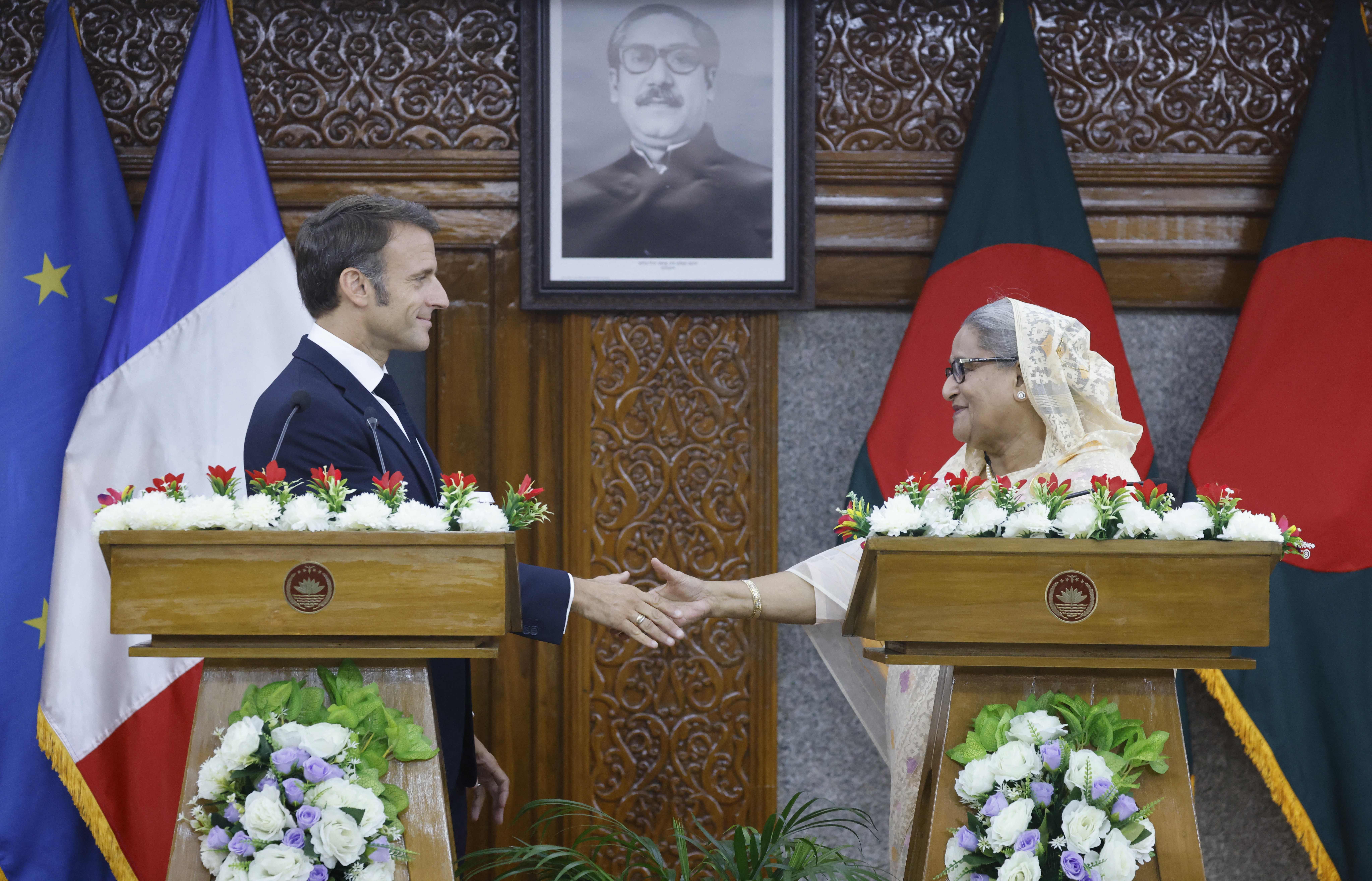 France respects Bangladesh's policy independence, PM says after talks with Macron