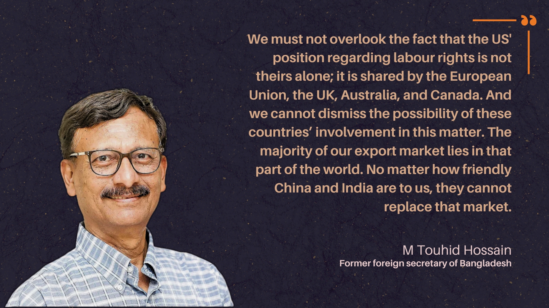 'China, India can't replace our export market to the US, EU'