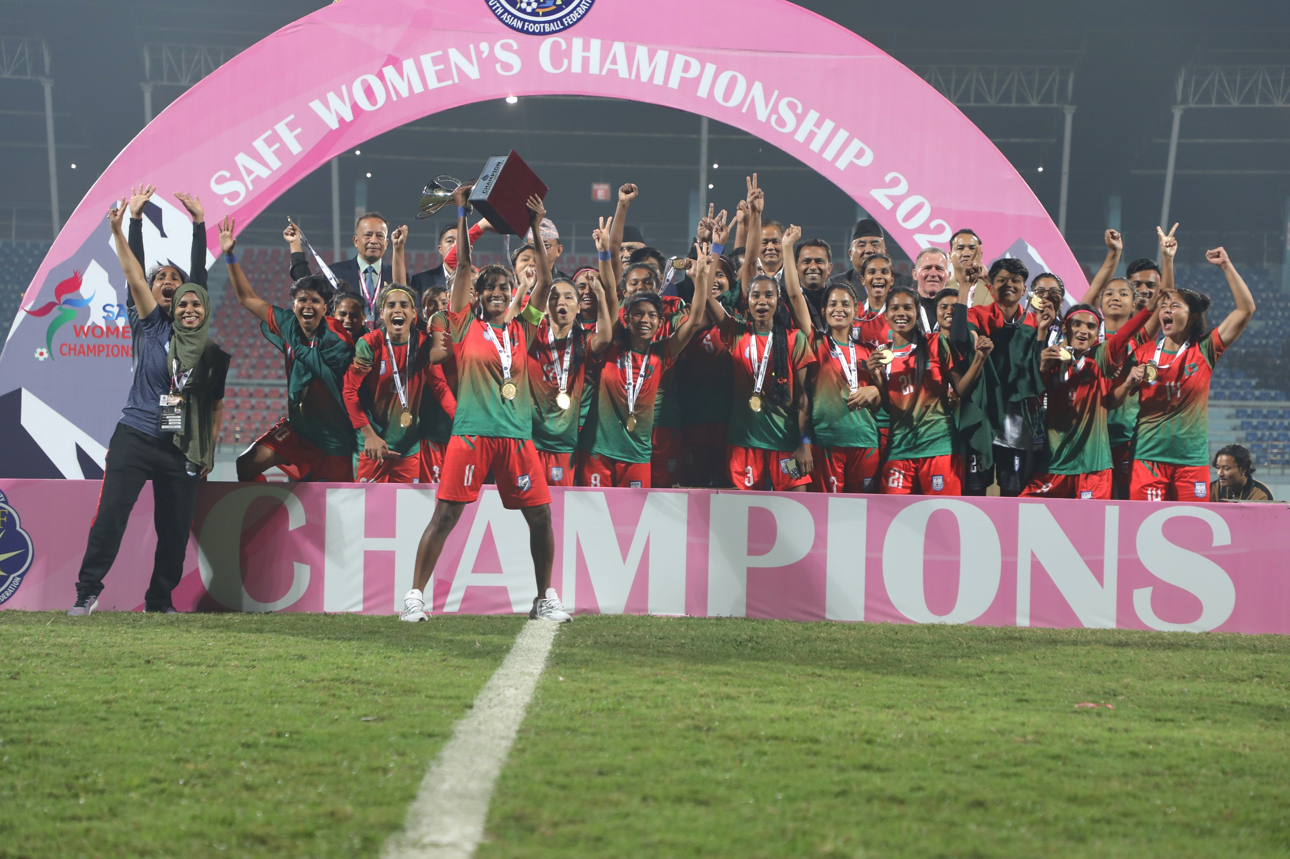 Chief Adviser congratulates Sabina and Co on SAFF success 