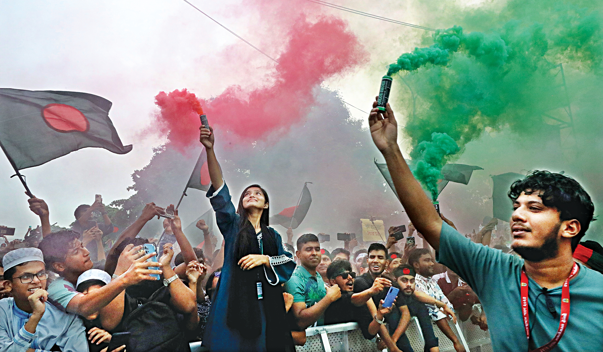 July mass uprising day: Flags, flares and freedom take over Manik Mia