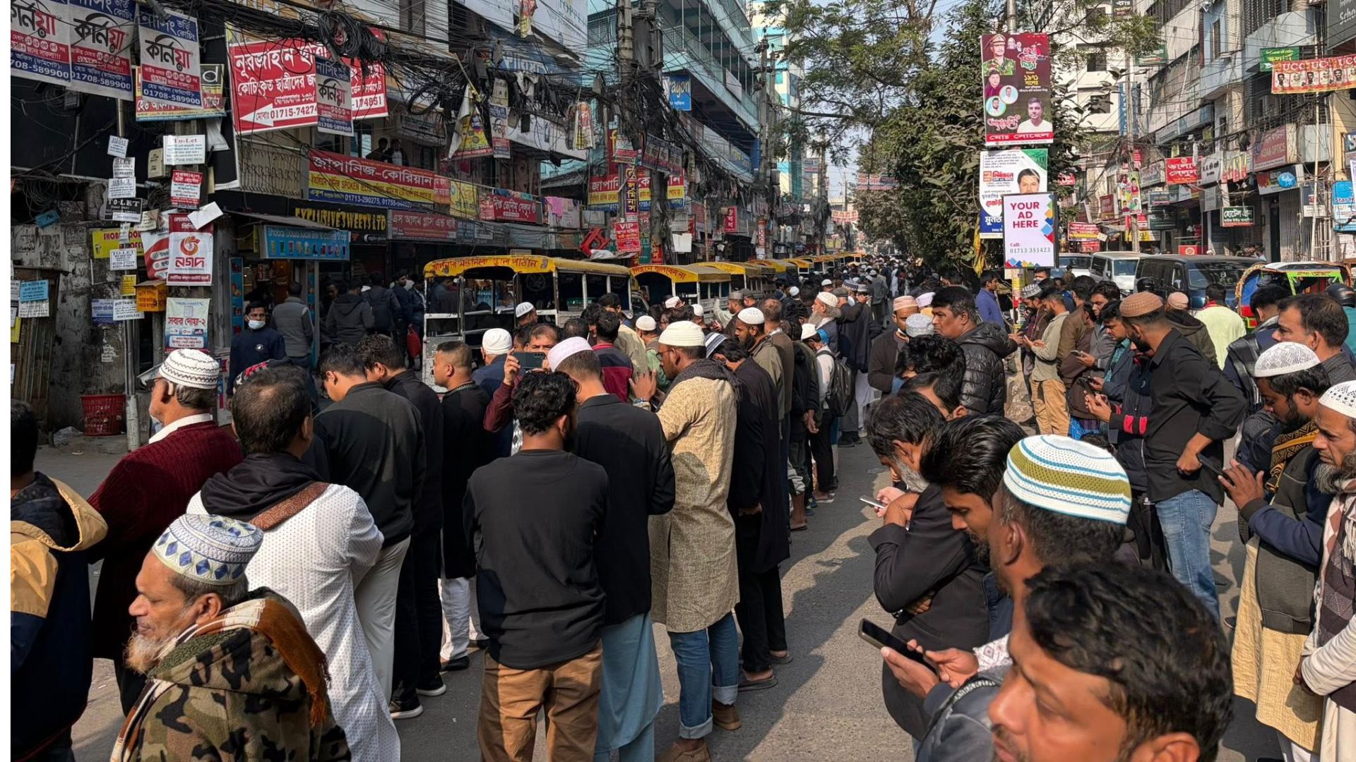 From streets to rooftops, people line up for Khaleda Zia’s janaza