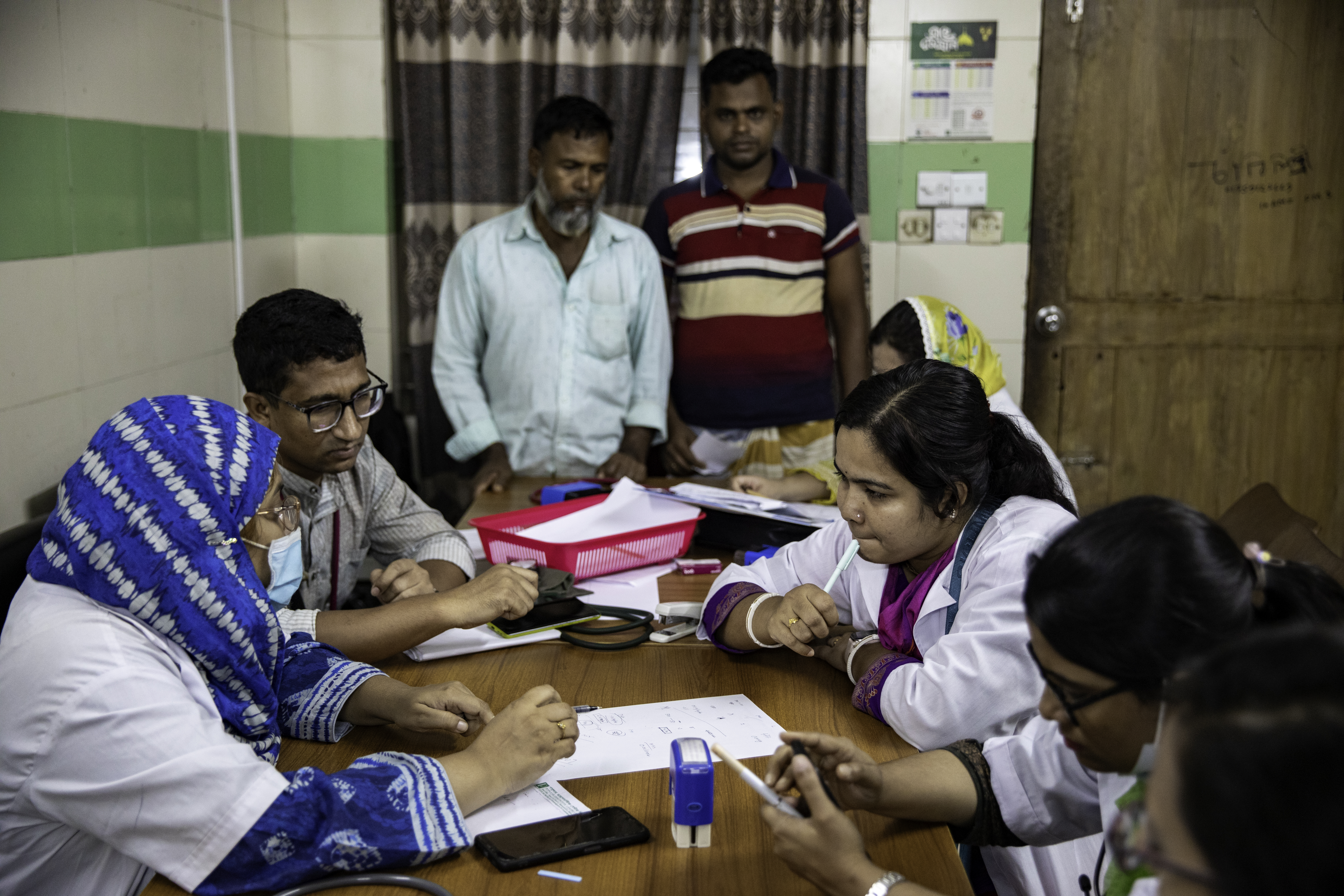 Medical interns in discussion. 