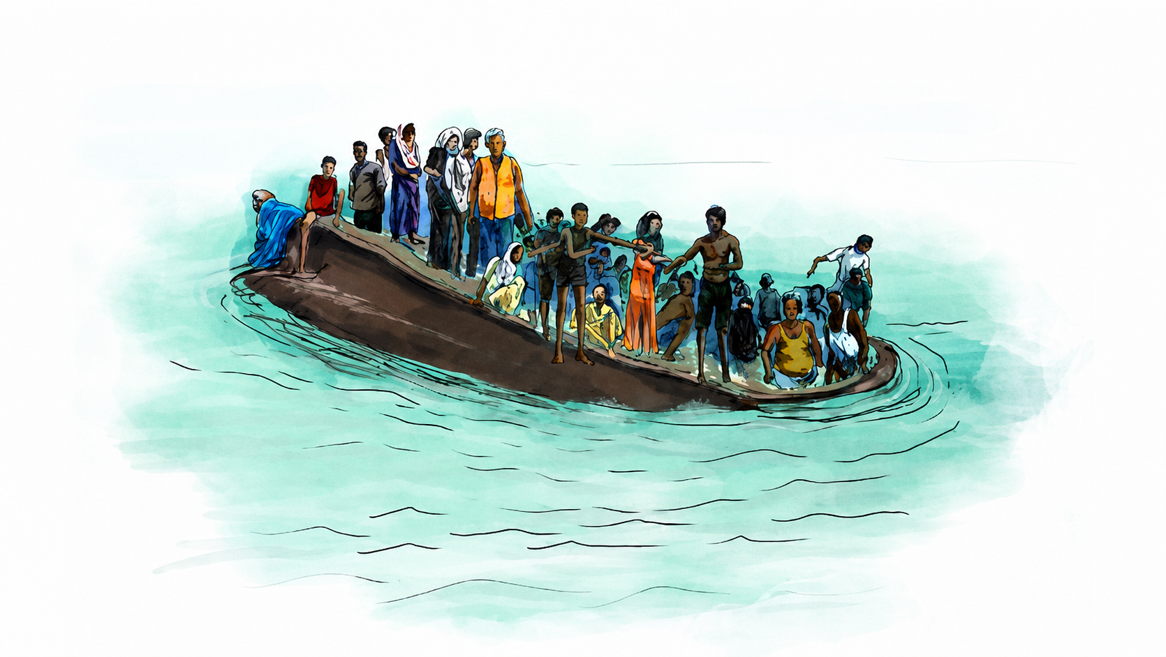 Illustration of a Rohingya Boat