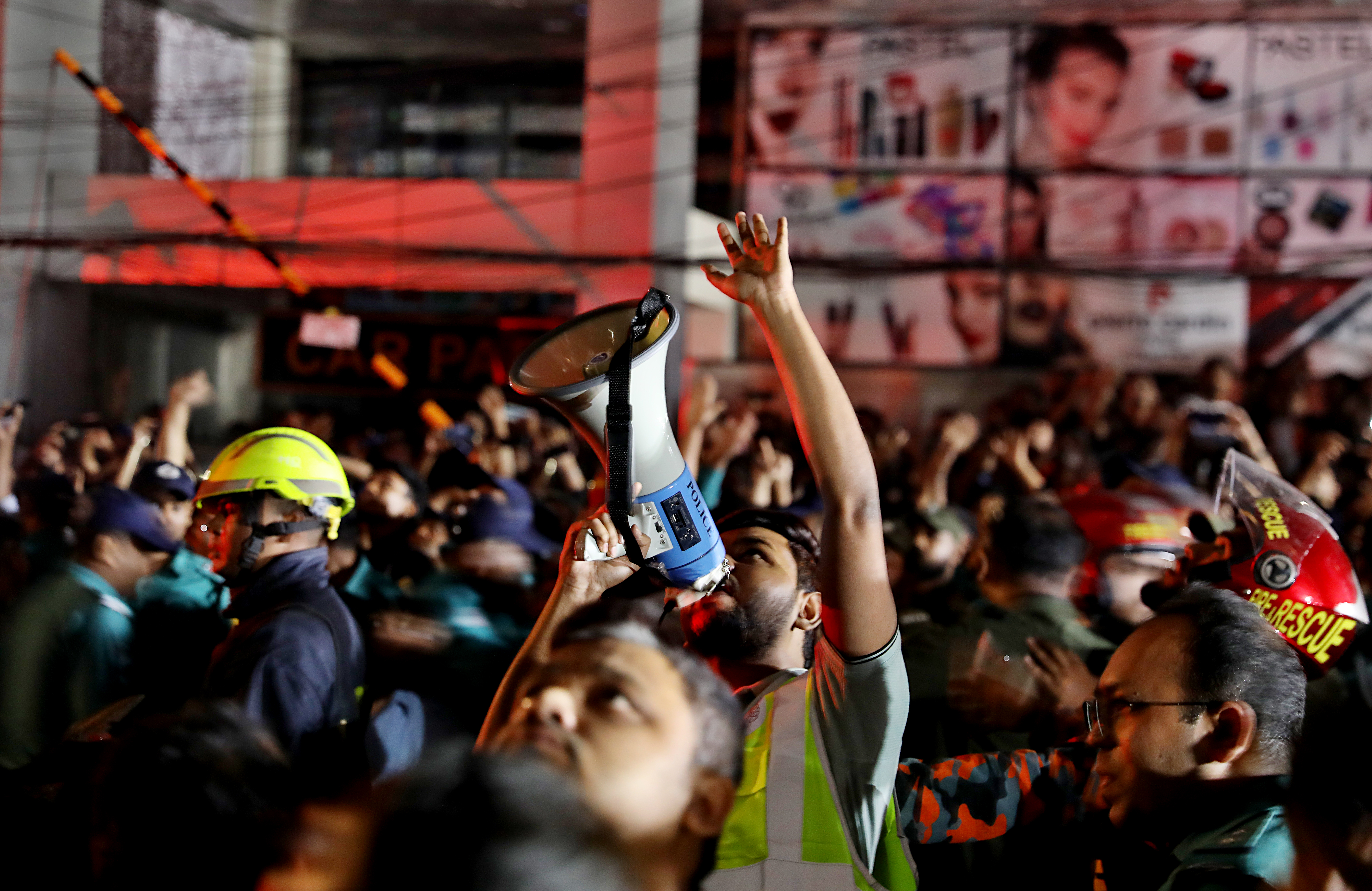 'Gas cylinders were scattered along the staircase'