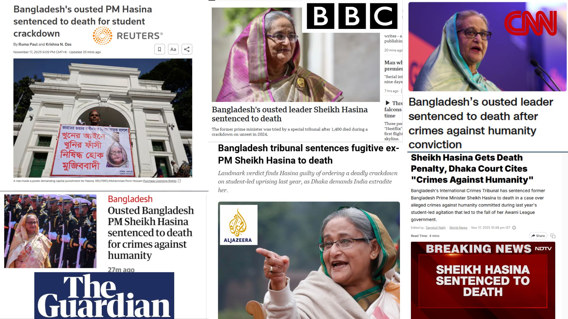 How international media covered Hasina's sentencing at ICT