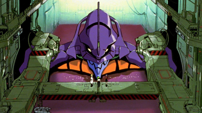 A scene from the Neon Genesis Evangelion anime 
