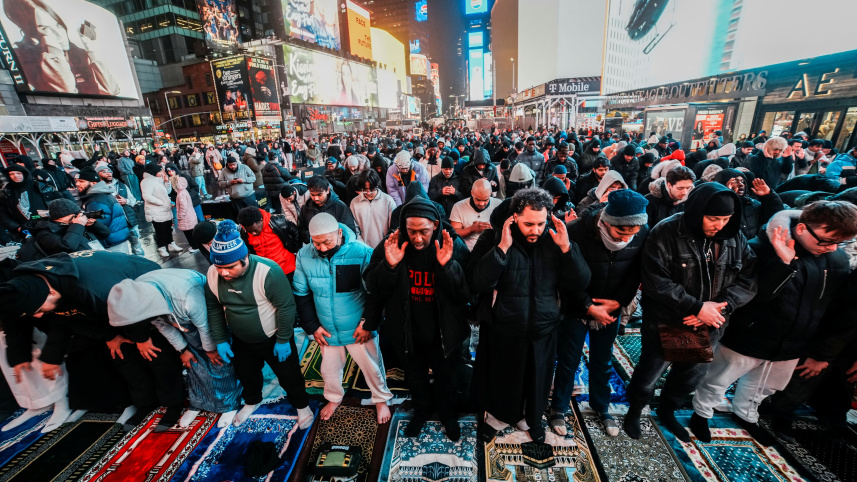 Taraweeh prayers at Times Square
