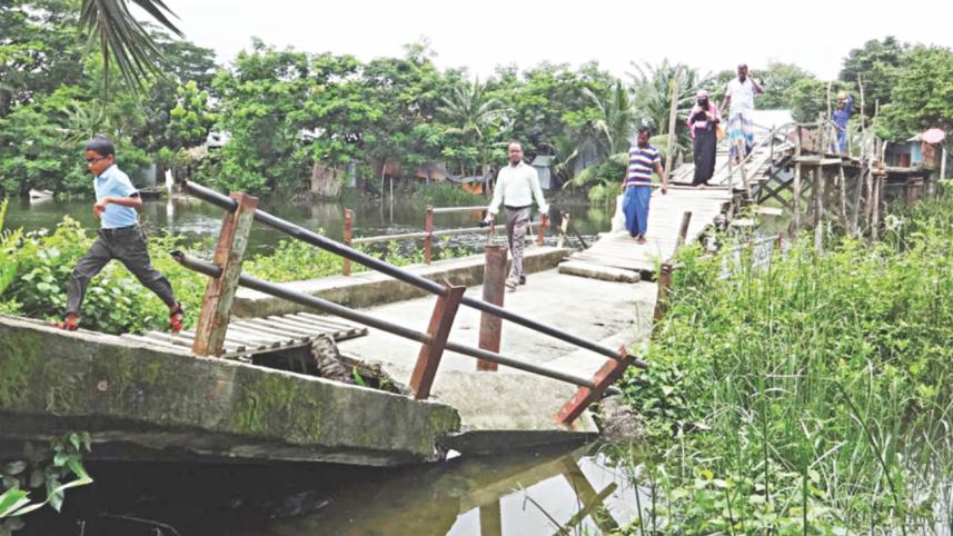 Bridges lying broken for months