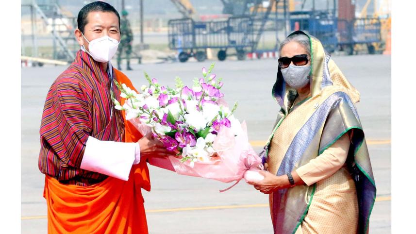 Sheikh Hasina and Bhutan Premier Dr Lotay Tshering