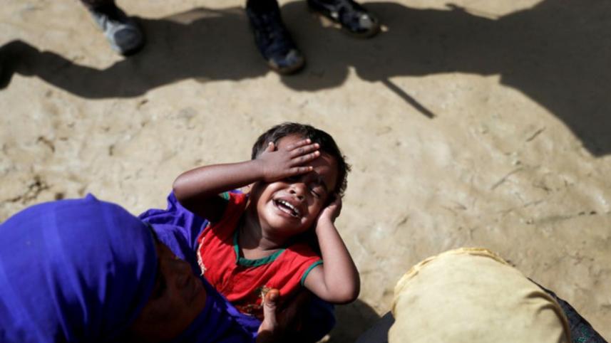 A Rohingya refugee child