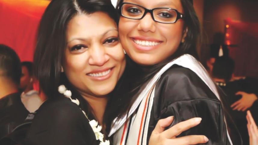 Abinta Kabir with her mother