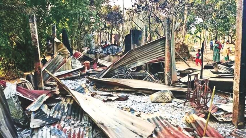 Arson-damaged houses