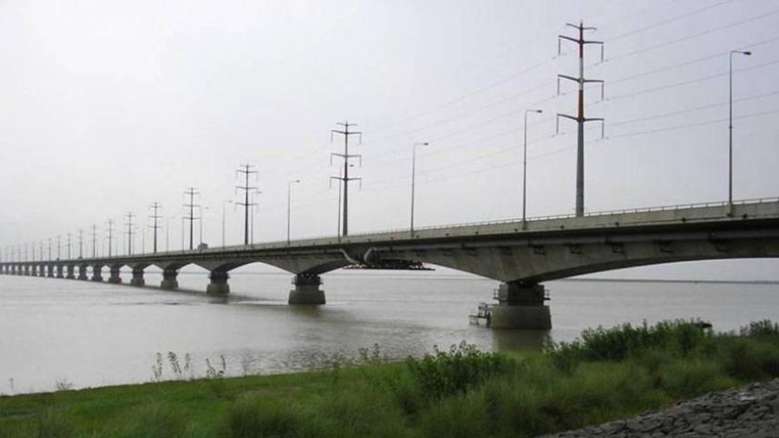 Railway bridge beside Bangabandhu bridge