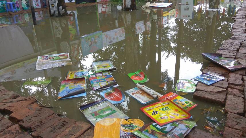 The heavy rain took a massive toll on the book stalls 