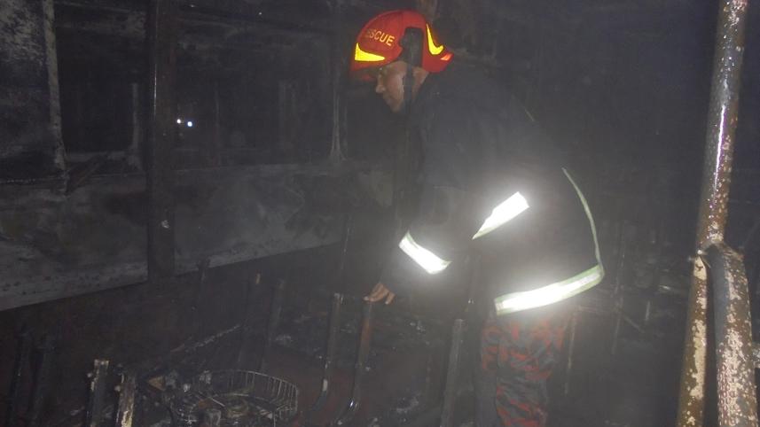 BRTC bus damaged in Uttara