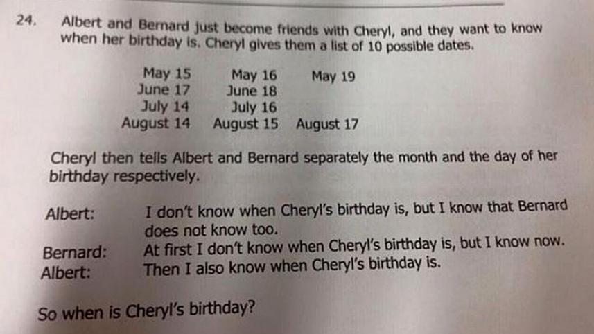 Cheryl's birthday