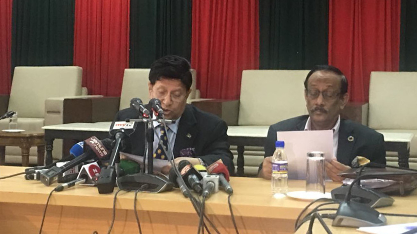 Foreign Minister AK Abdul Momen briefing the media on February 13