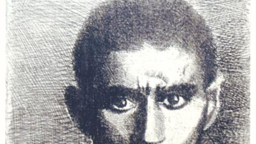 Franz Kafka, etching by Jan Hladík, 1978