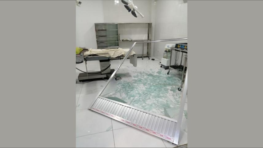 Hospital vandalised.jpg