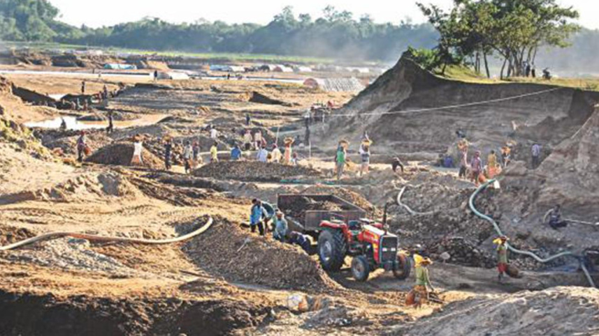 Illegal stone extraction