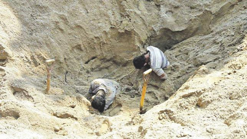 Illegal stone extraction in Sylhet