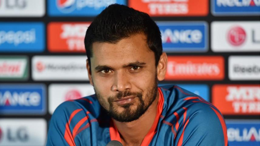 Bangladesh's Captain Mashrafe Mortaza attends a pre match press conference 