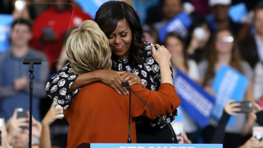 First Lady Michelle Obama, Hillary Clinton, US election 2016, Donald Trump, Mike Pence