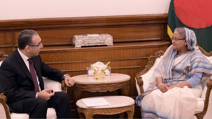 Prime Minister Sheikh Hasina with newly appointed Egyptian ambassador 