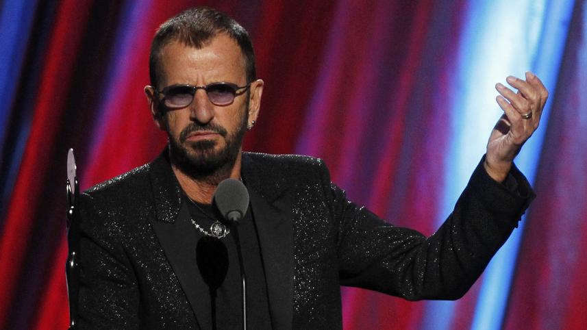 Ringo Starr speaks after his induction