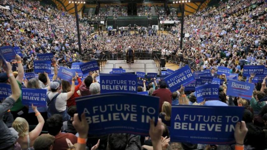 Senator Bernie Sanders at a campaign