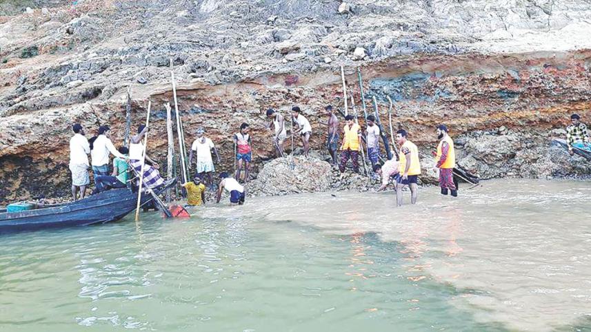 Illegal stone extraction