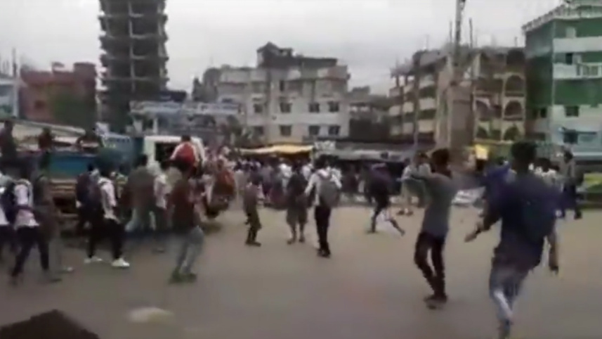 Students block streets