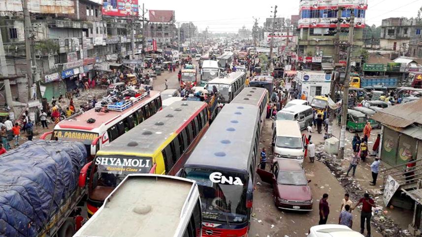 Traffic Jam on Dhaka-Tangail Jighway