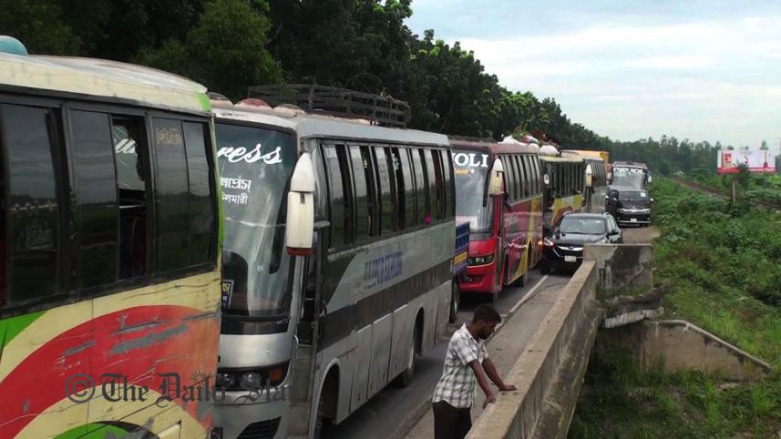 Traffic Jam on Dhaka-Tangail highway in Eid Journey 2018
