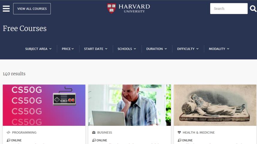 Harvard free courses
