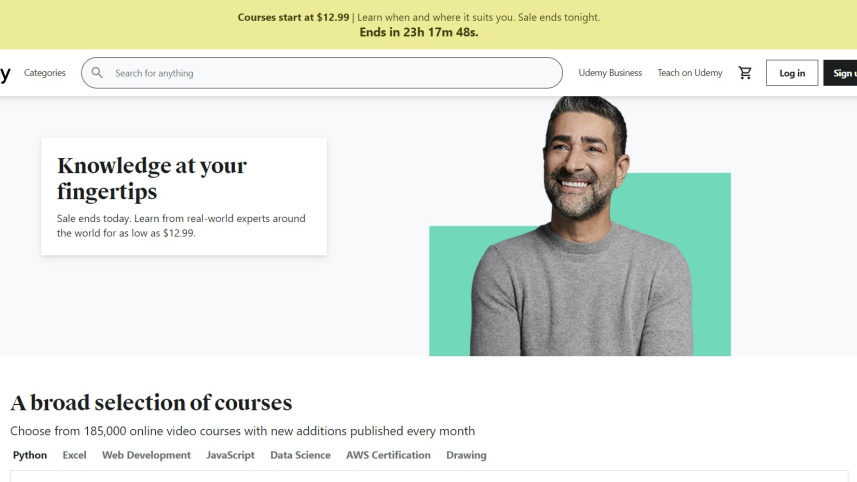 Udemy webpage