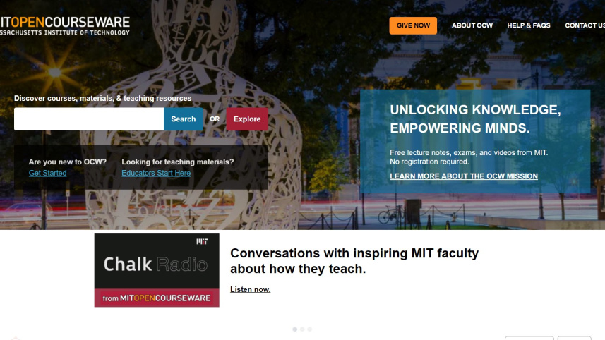MIT OpenCourseWare webpage