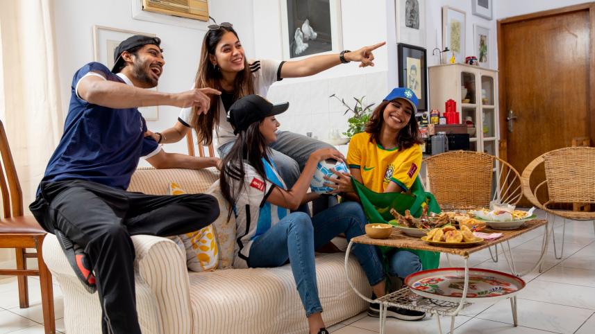 Watching The Football World Cup together live watching