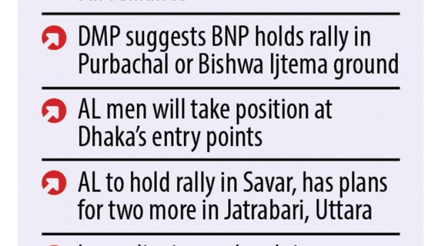 Awami League on high alert ahead of BNP Dhaka rally