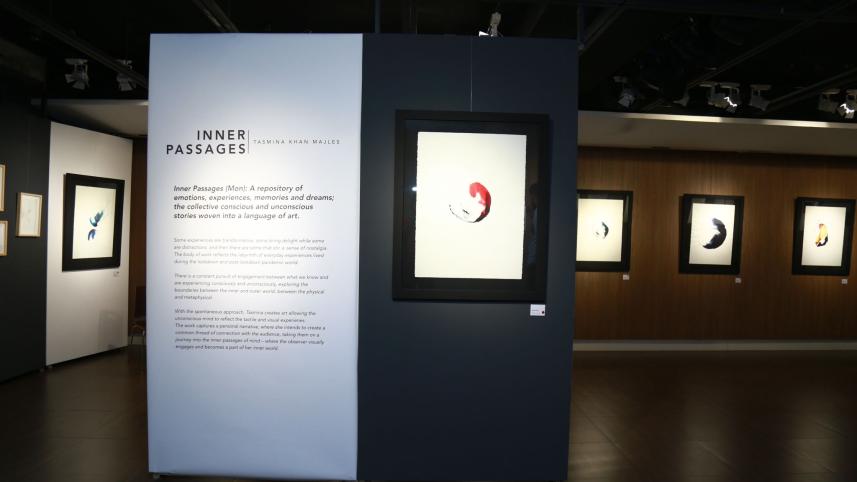 Ink, charcoal, and watercolours: Inner Passages by Tasmina Khan Majles