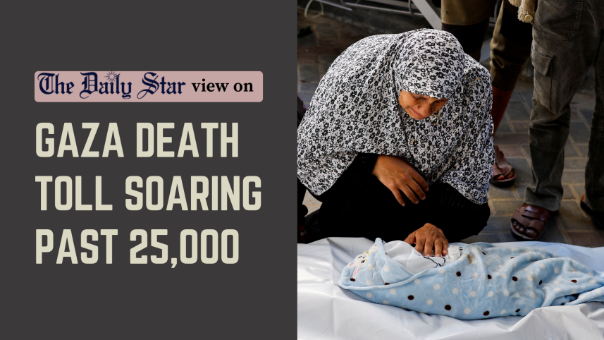 gaza death toll surpassing 25000
