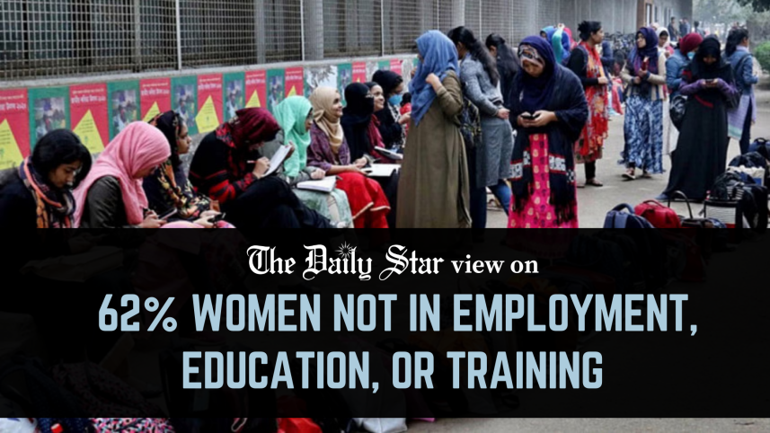  62% women not in employment, education, or training