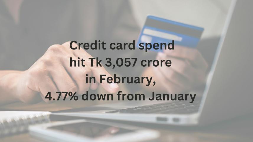 Credit card use slightly down in Feb